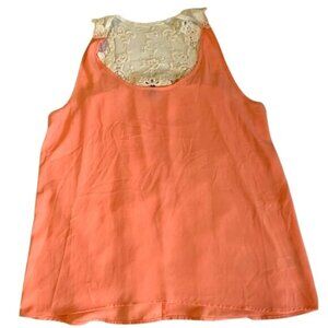 Maurices Coral Sleeveless Lace Accent Top L Polyester Womens Blouse